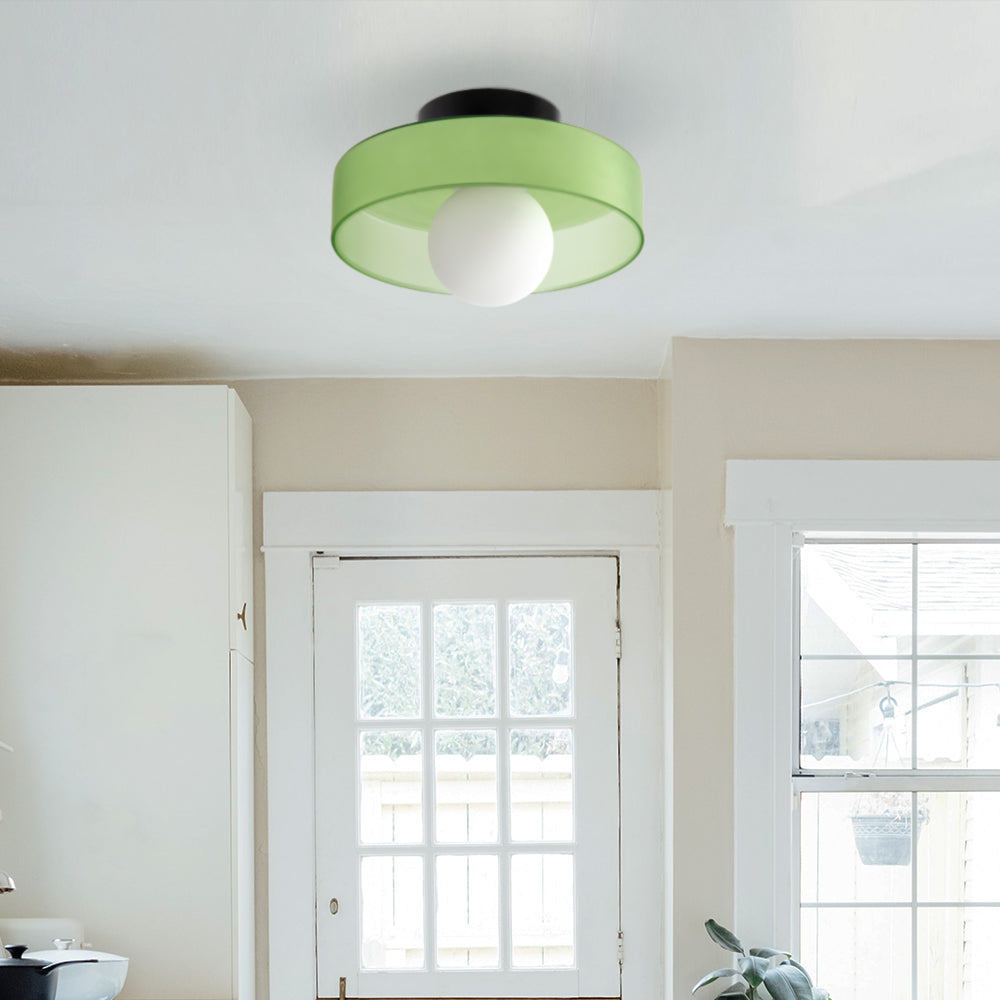 Culina – Ronde flush plafondlamp – Glasdesign voor keuken & interieur