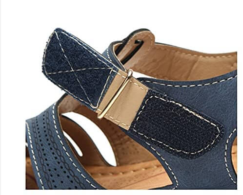 Dames sandalen – comfortabele slippers met sleehak, klittenband en gripzool