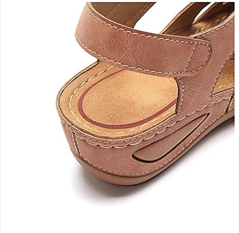 Dames sandalen – comfortabele slippers met sleehak, klittenband en gripzool