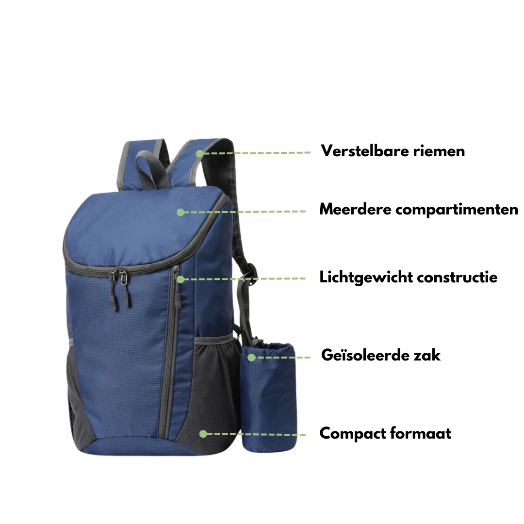 Mochila Compacta Plegable – Lixeira, Repelente á Auga e Duradeira
