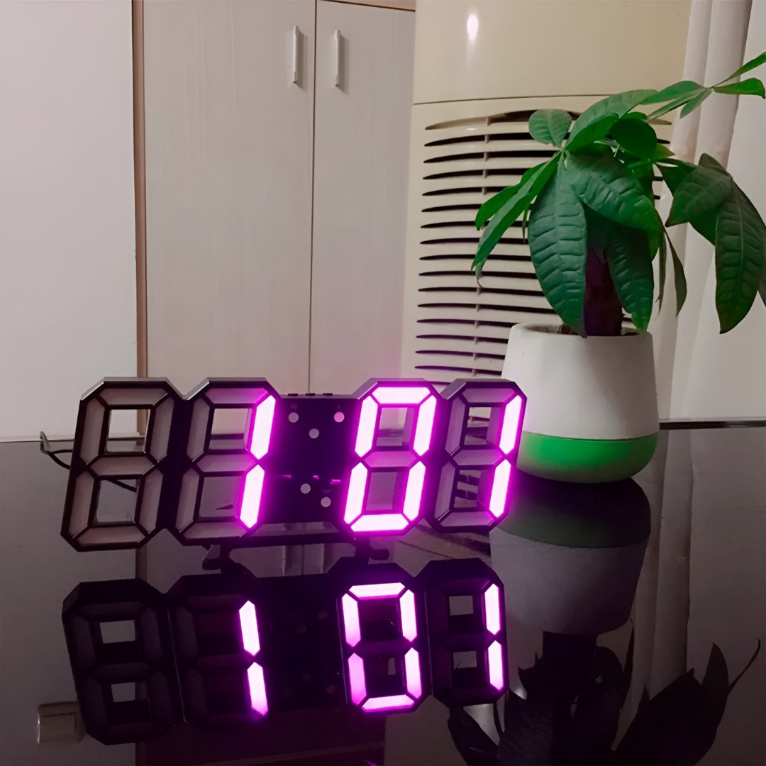 Nyvox - Moderno reloxo de parede dixital LED 3D