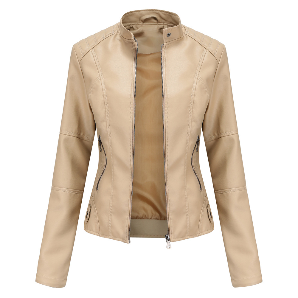 Slim leather motorcycle jacket for women - style meets adventure