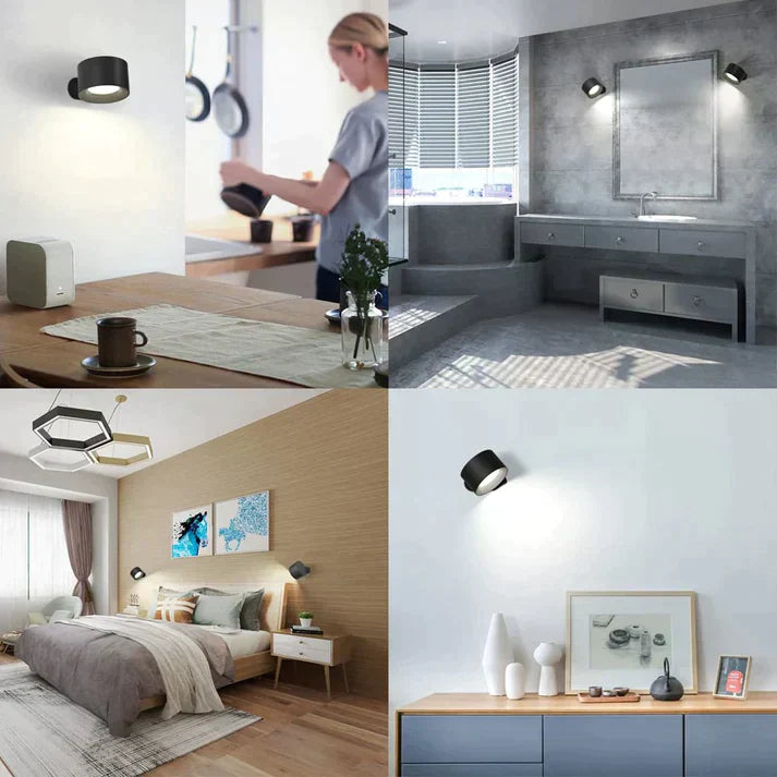 Lumini LED Wall Lamp | Wireless & Rechargeable with 360° Rotatability