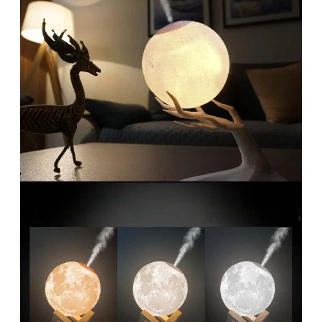 CalmAura – Lampe & Luftbefeuchter dimmbar – Leise zur Entspannung  