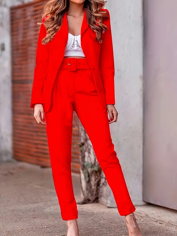 Revalki Lieva - Elegante set met open blazer en broek