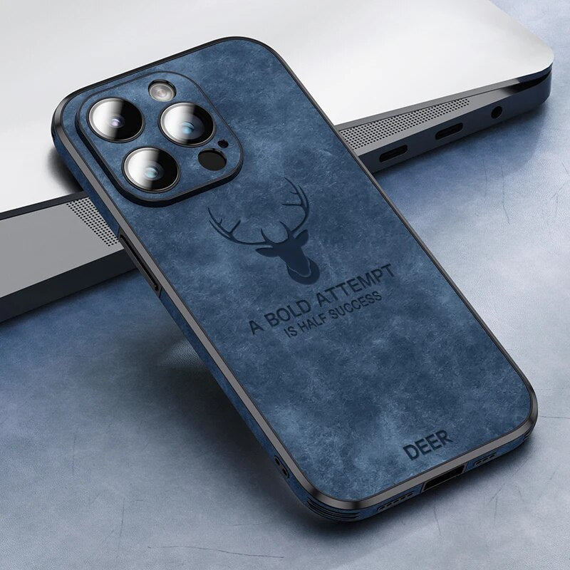 Deer – funda para iPhone de coiro auténtico e resistente a golpes – deseño elegante e delgado
