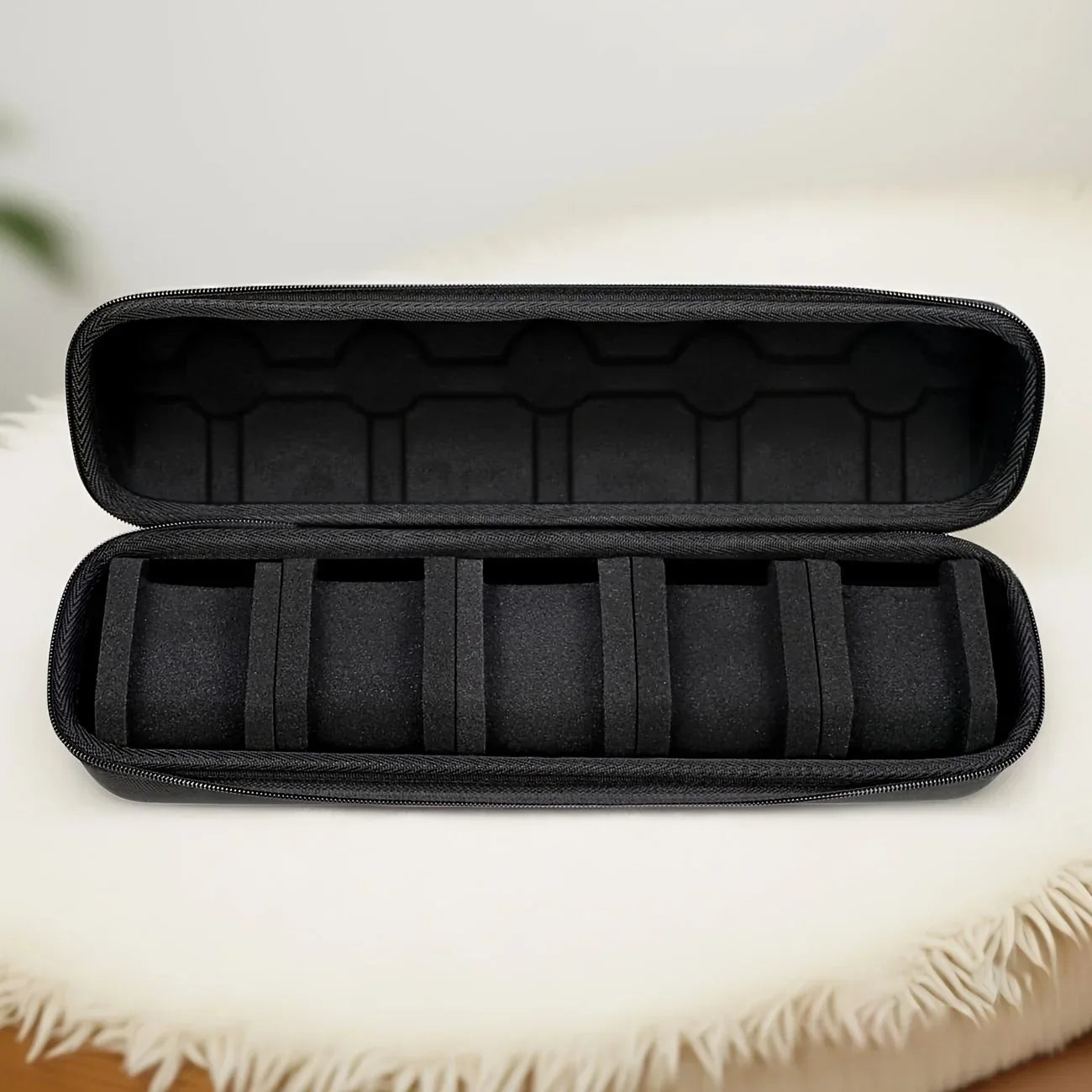 5-Slot Hard Shell Watch Case with Pillow Inserts for Travel and Storage 2