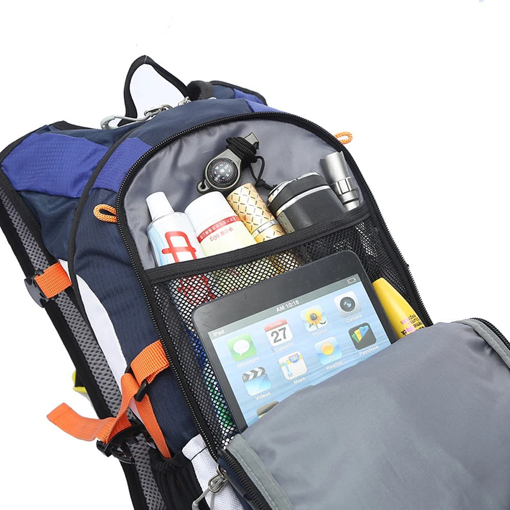 Fahrrad- & Wanderrucksack 18L – Inklusive 2L Wasserblase & Regenschutz