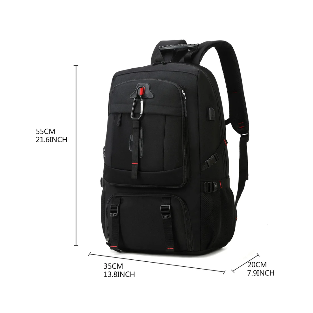 Mochila de viaje 50L – Impermeable y cómoda para aventuras al aire libre
