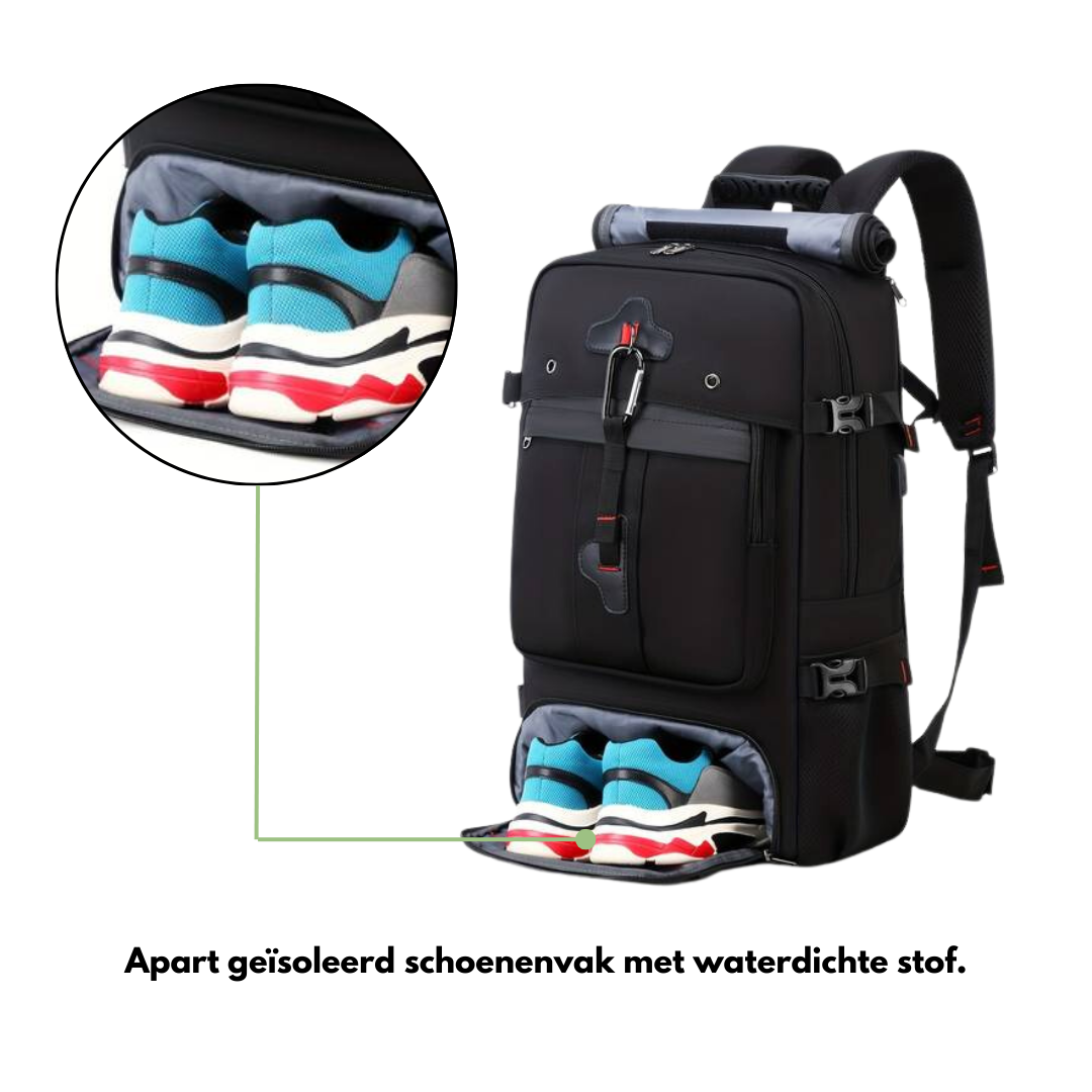 Outdoor Rugzak 50L – Waterdicht & Met USB-Poort voor Reizen en Avontuur