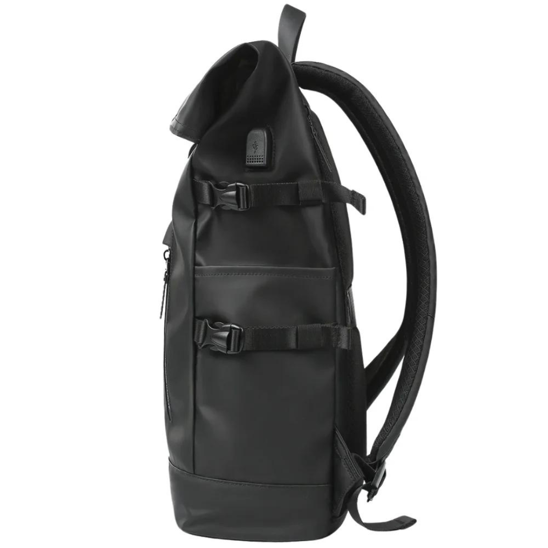 Mochila Rolltop – Resistente á auga con USB e compartimento para portátil – Capacidade de 27L