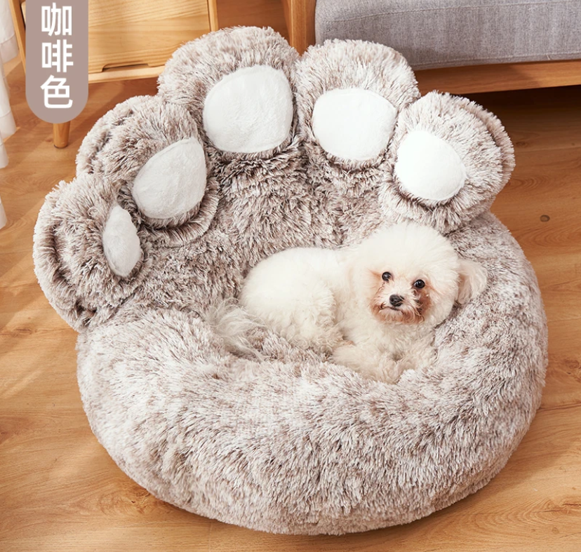 Melzano Cama Redonda para Cans Grande - Cama de Peluche de Luxo para Mascotas