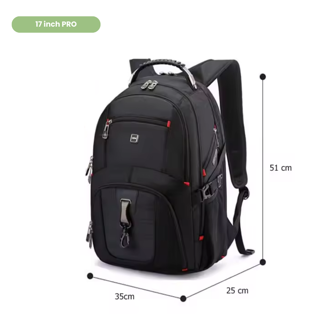 Multifunktionaler Laptop-Rucksack – 17 Zoll – wasserbeständig & mit USB-Anschluss