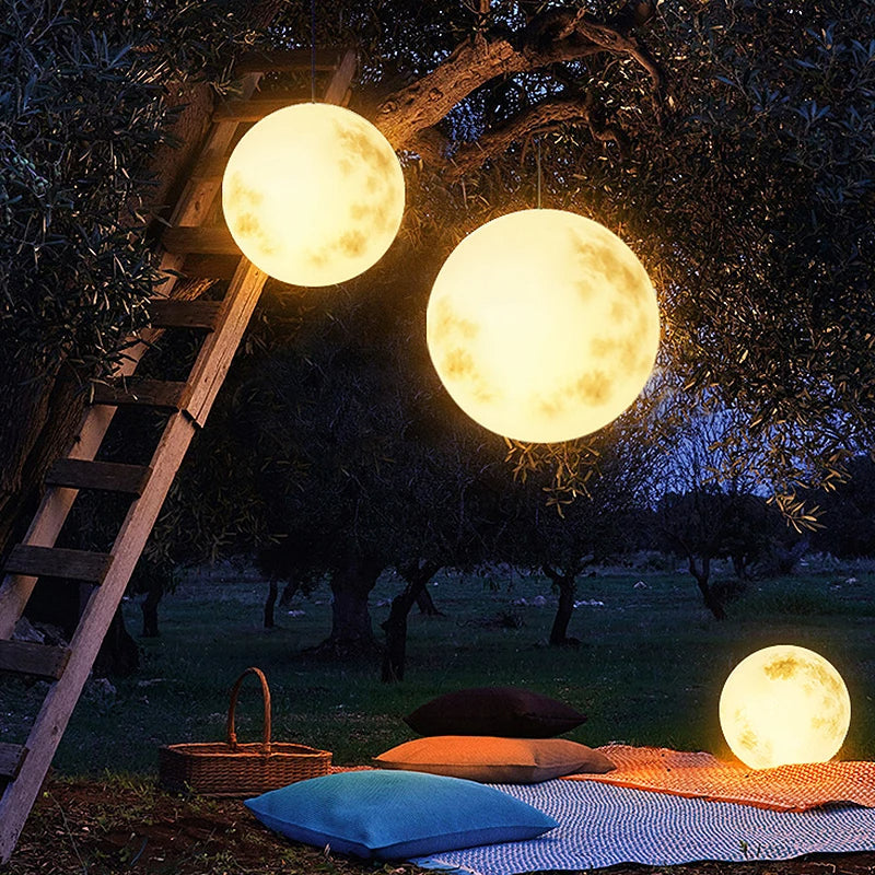 Melzano MoonlitOasis | Lámpara de xardín en forma de lúa