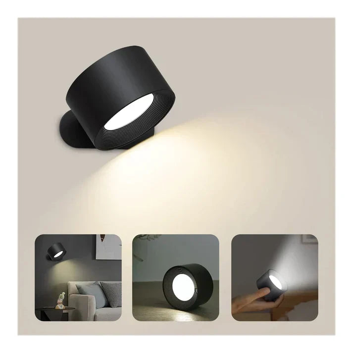 Lumini LED Wall Lamp | Wireless & Rechargeable with 360° Rotatability