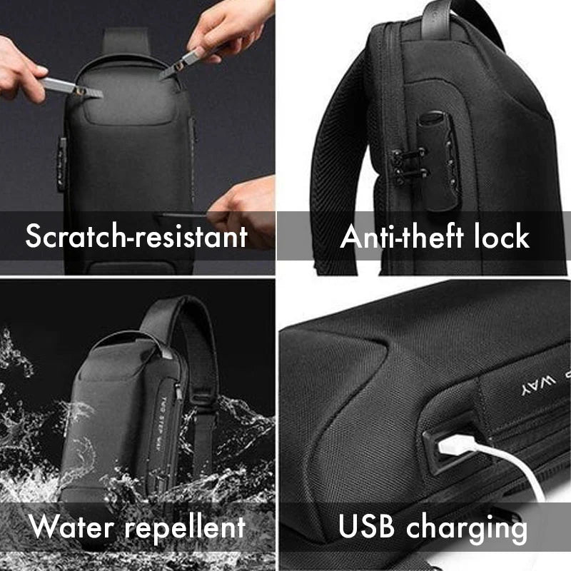 Revalki James | USB anti-theft shoulder bag for travel and sports
