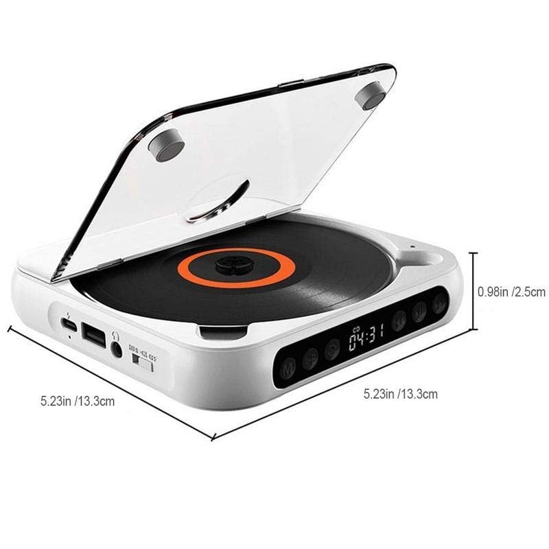 Portable CD Speler – Bluetooth Muziekspeler met Oplaadbare Batterij en Koptelefoonaansluiting