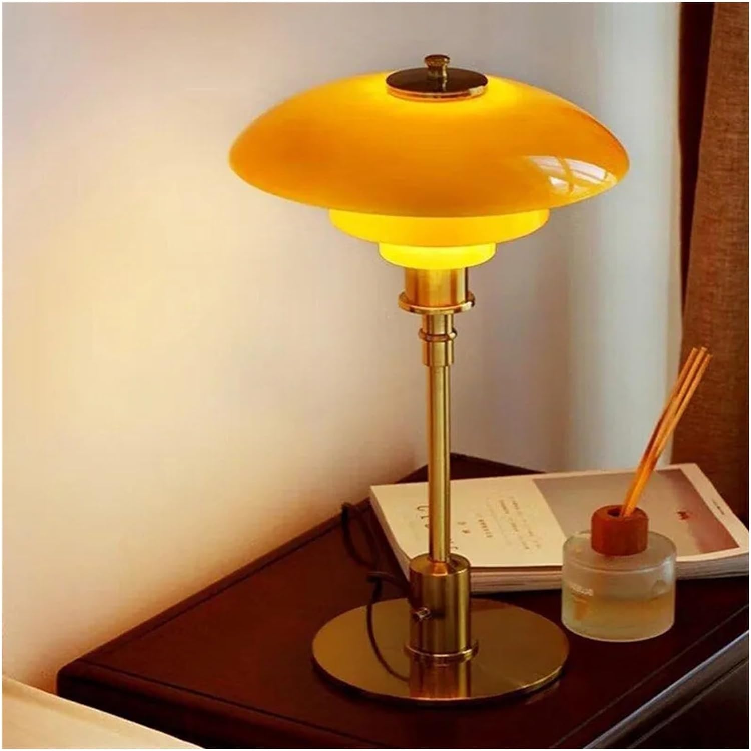 Lena – lámpara de mesa LED de vidrio diseño escandinavo – para espacio de vida y trabajo