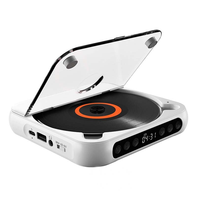 Portable CD Speler – Bluetooth Muziekspeler met Oplaadbare Batterij en Koptelefoonaansluiting