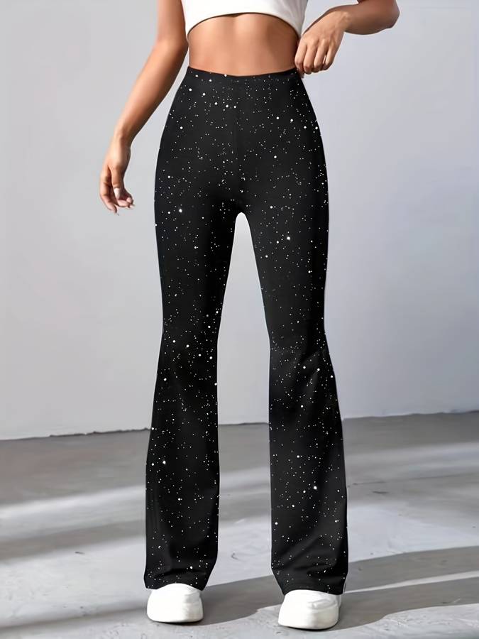 Tasha Hose | Glitzer ausgestellte Hose für glamouröse Abendlooks