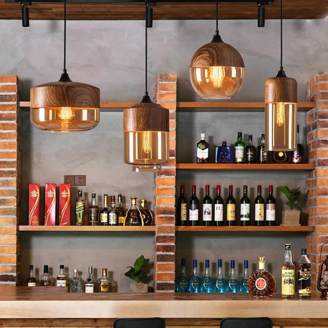NordLuna Lámpara de techo – Elegante lámpara de techo escandinava de madera para interiores cálidos y modernos