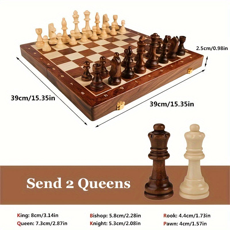 Regalis – Wooden chess set with foldable tournament board & storage space