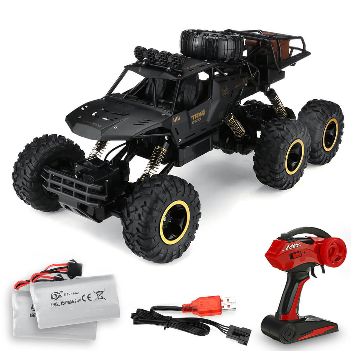 TerraX – camión monstruo RC 6WD con LED & 52 km/h – para fans do offroad