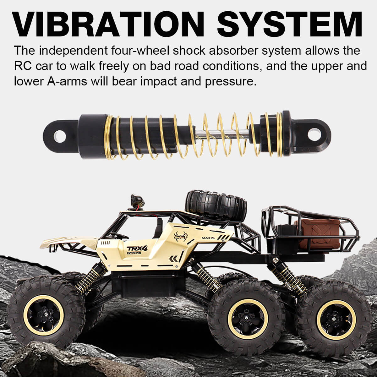 TerraX – camión monstruo RC 6WD con LED & 52 km/h – para fans do offroad