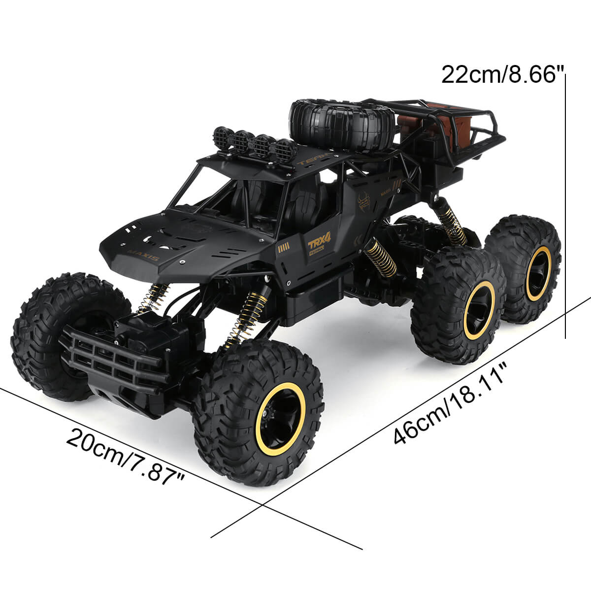 TerraX – camión monstruo RC 6WD con LED & 52 km/h – para fans do offroad