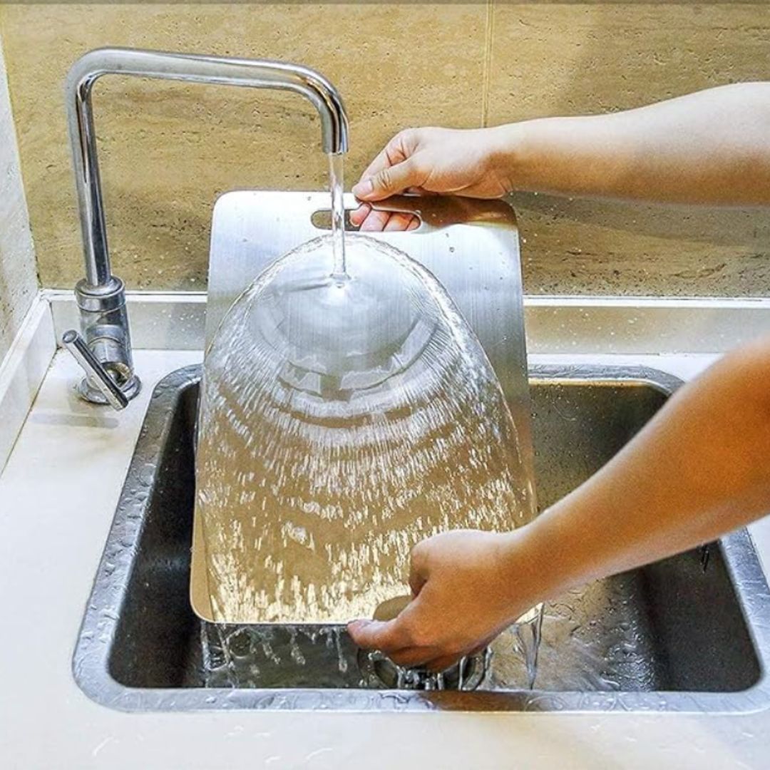 TitanPro – Tabla de cortar alemana de acero inoxidable higiénica y duradera – cocina