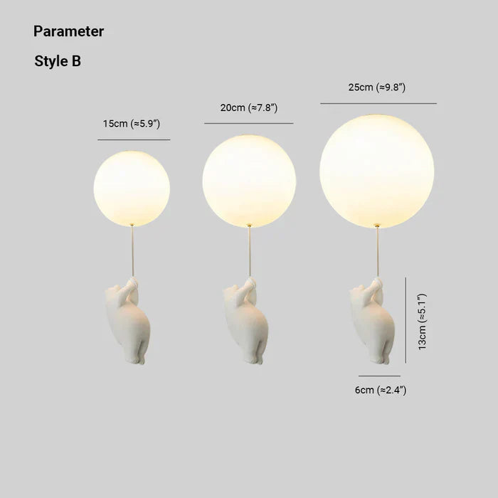 CloudBear Kinderlamp – Plafondlamp met Beer en Ballon Design