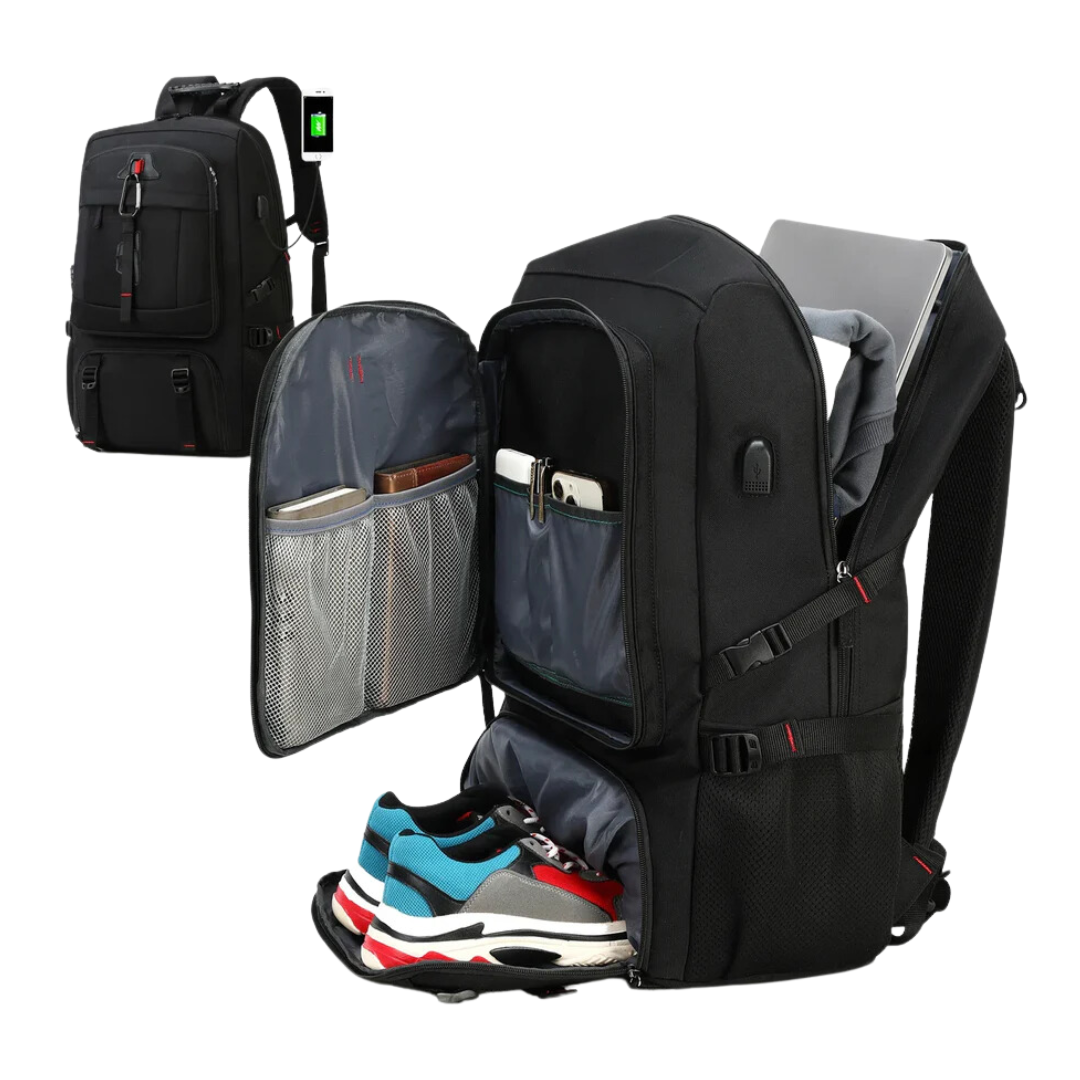 Mochila de viaje 50L – Impermeable y cómoda para aventuras al aire libre