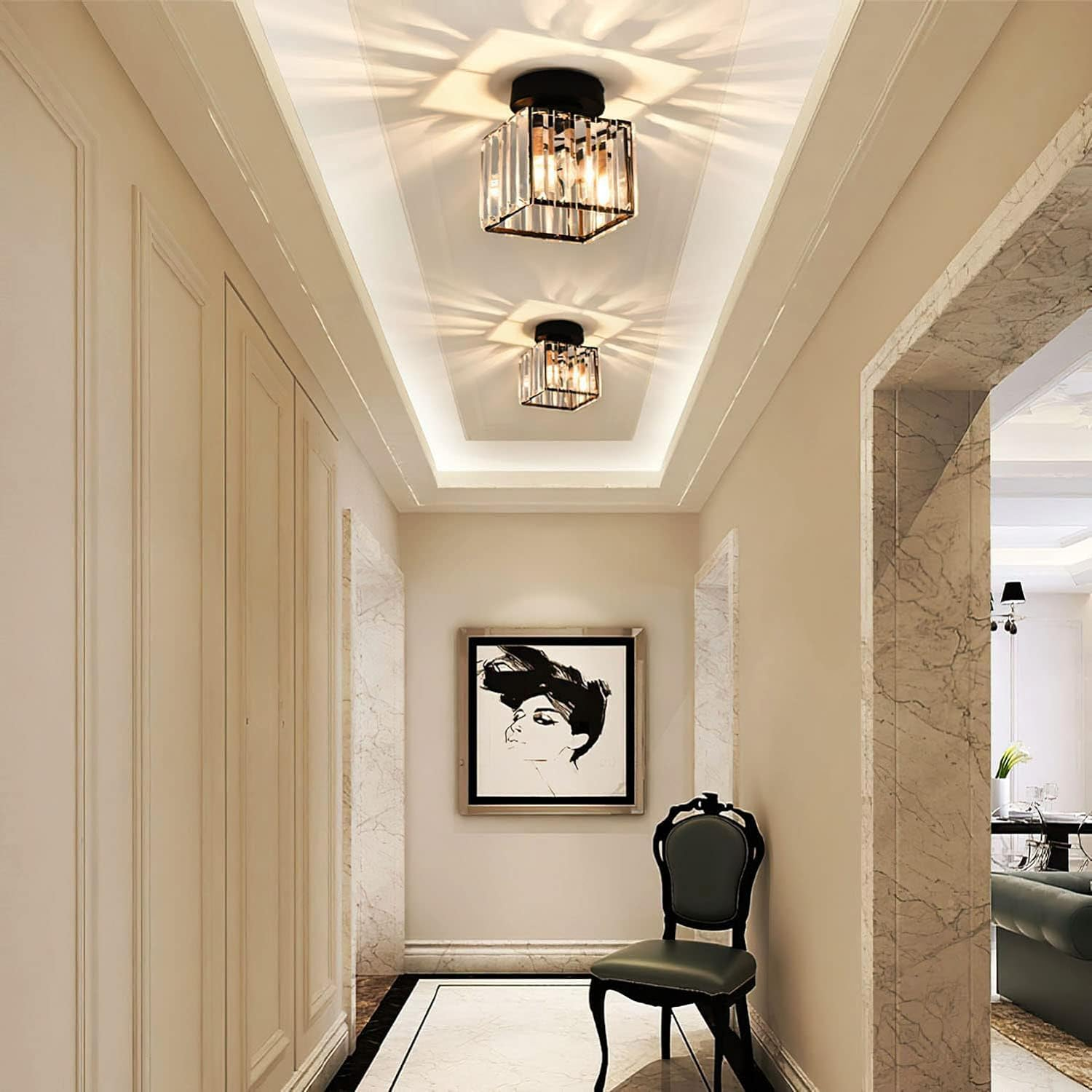 Bravura – Modern flush ceiling lamp – 1-light black design