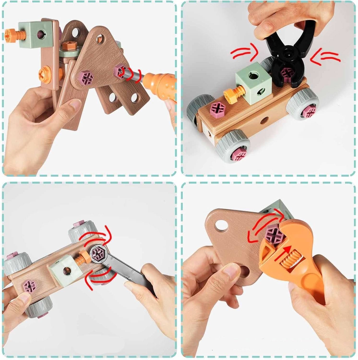Bauspielzeug-Set – Mit elektrischem Schraubendreher & Aufbewahrungskoffer