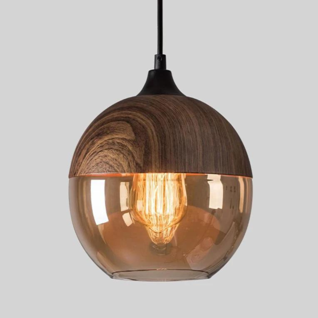 NordLuna Lámpara de techo – Elegante lámpara de techo escandinava de madera para interiores cálidos y modernos