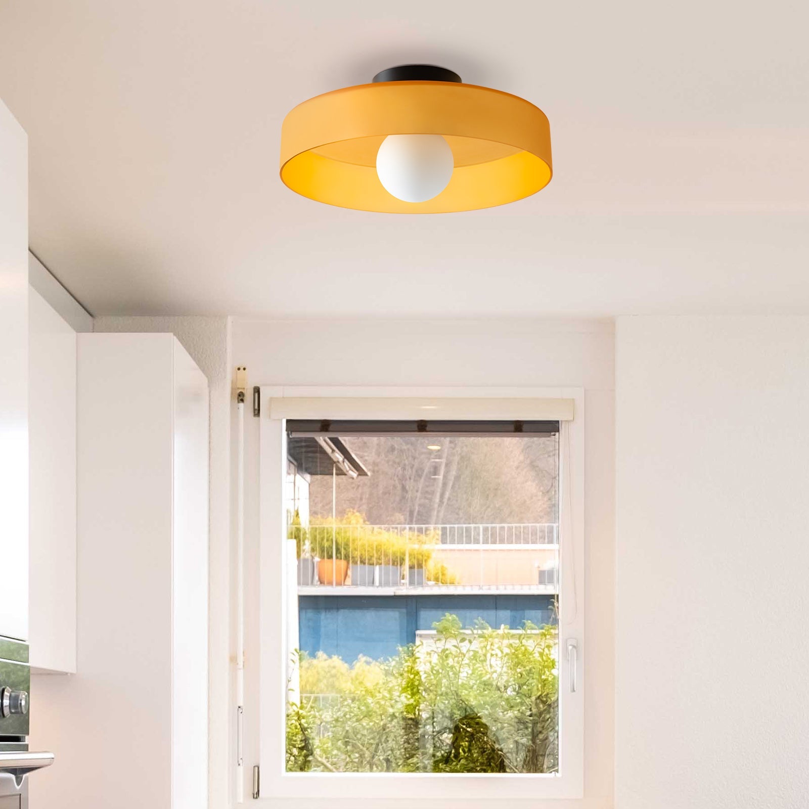 Culina – Ronde flush plafondlamp – Glasdesign voor keuken & interieur