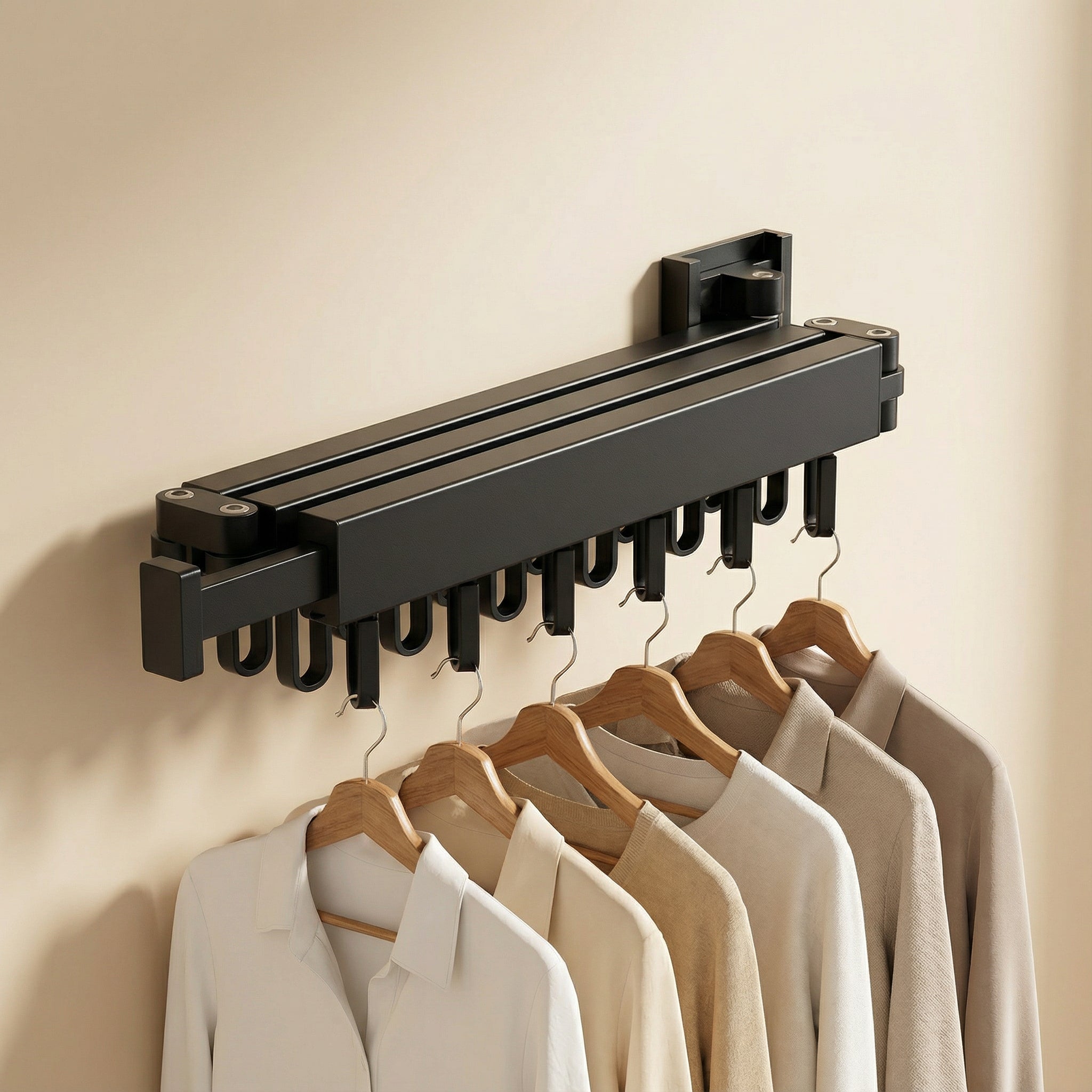Retractable Clothes Dryer – Foldable Clothes Hanger for Wall Mounting