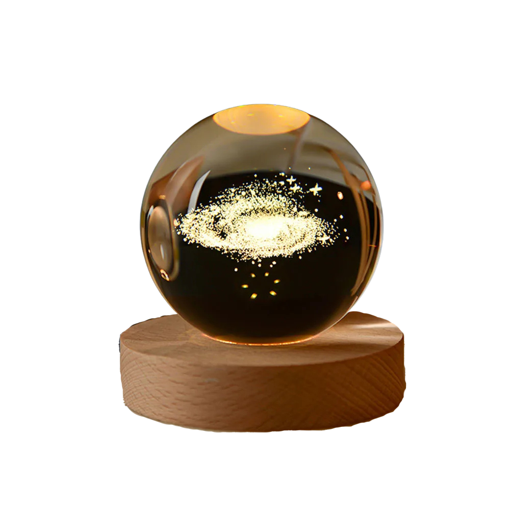 CrystalNova – Bola de cristal sistema solar gravado 3D – Decoración para o fogar agasallo