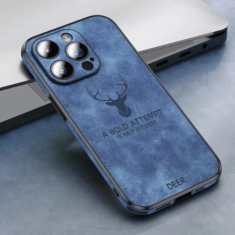 Deer – funda para iPhone de coiro auténtico e resistente a golpes – deseño elegante e delgado