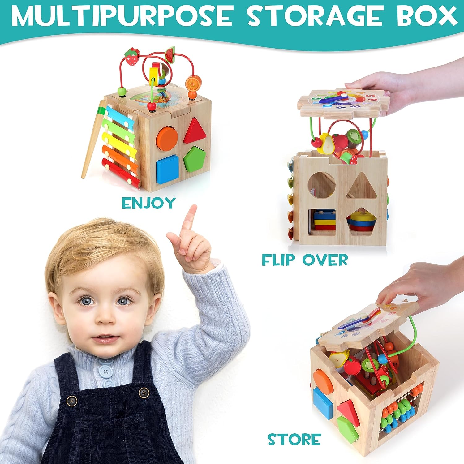 Minivivo 8 en 1 Kubus Montessori – Xoguete Educativo desde 18 Meses