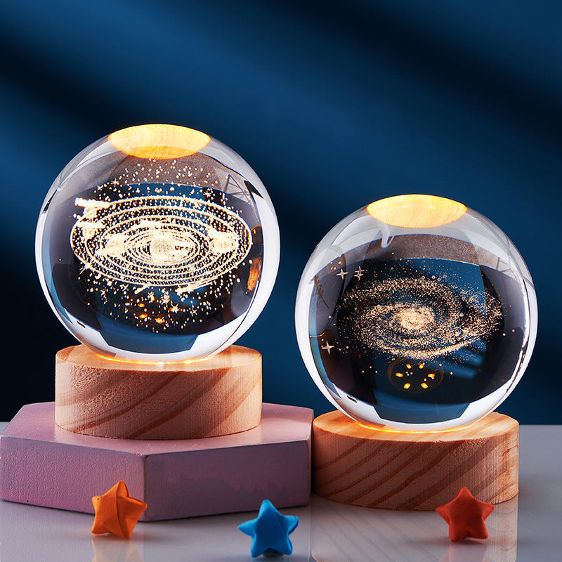 3D kristallen bol nachtlamp - Elegant licht voor een moderne sfeer