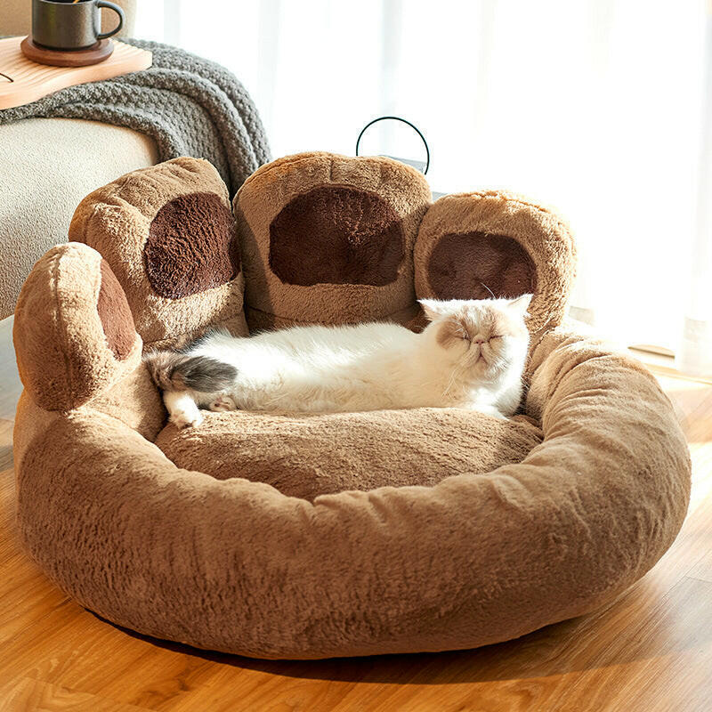 Melzano Cama Redonda para Cans Grande - Cama de Peluche de Luxo para Mascotas
