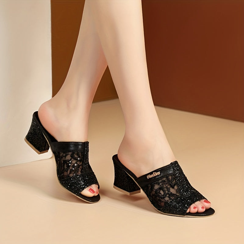 Valena Hakken | Sandalias con Brillo y Tacón para Ocasiones Elegantes de Verano