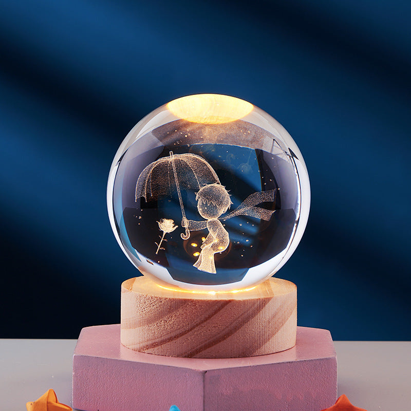 3D kristallen bol nachtlamp - Elegant licht voor een moderne sfeer