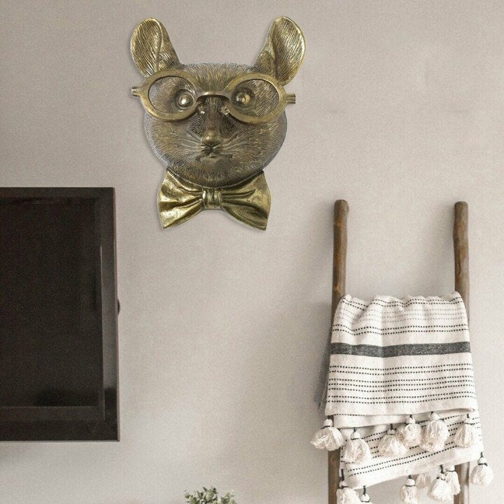 WallCritters – Decoración de parede con cabezas de animais divertidos – Deseño de resina pintado a man