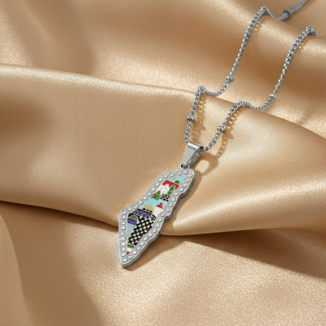 Halsketting – Palestine Heritage ketting van roestvrij staal, 50 cm lang