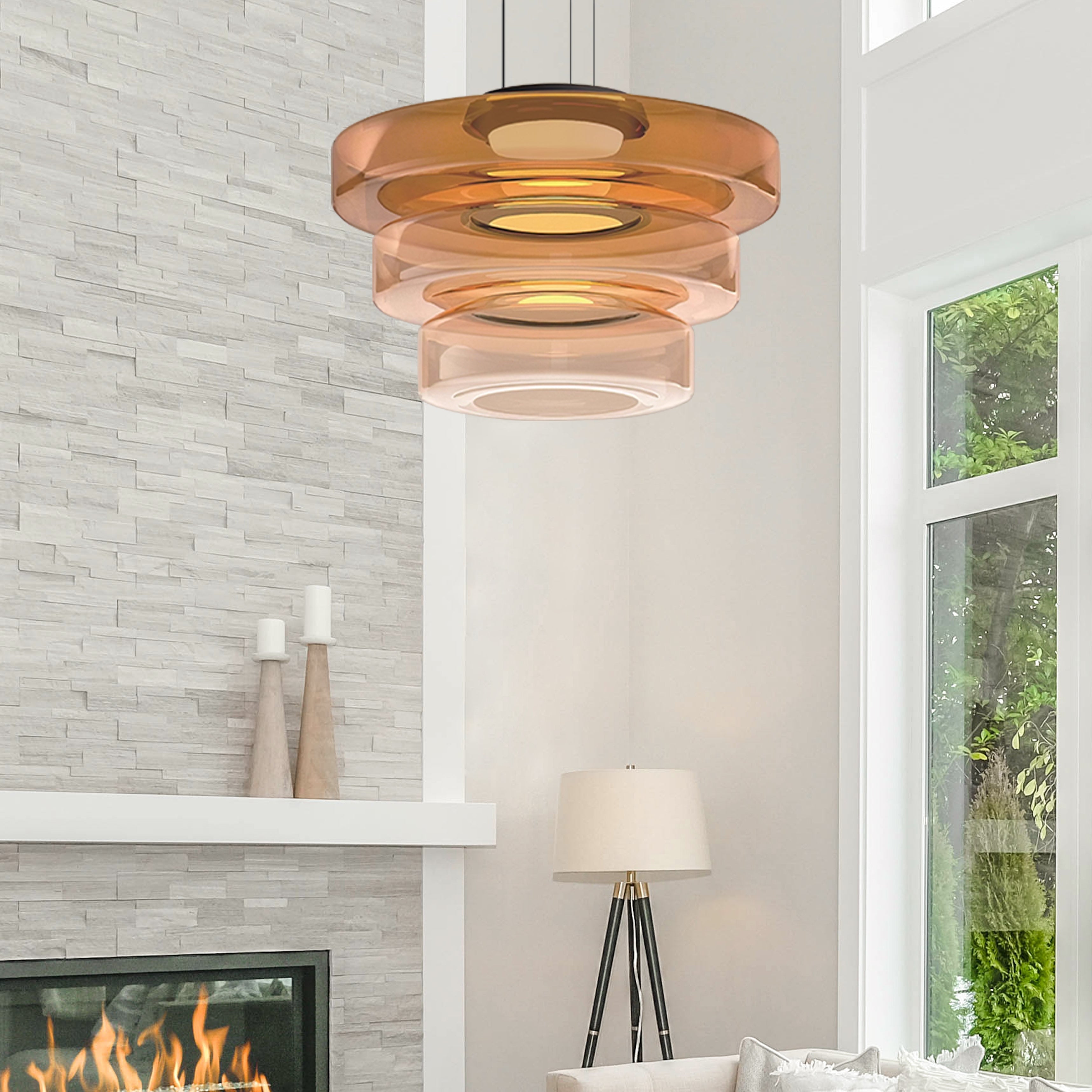 AuroraLicht – Lámpara colgante de vidro Bauhaus | Deseño moderno e axustable