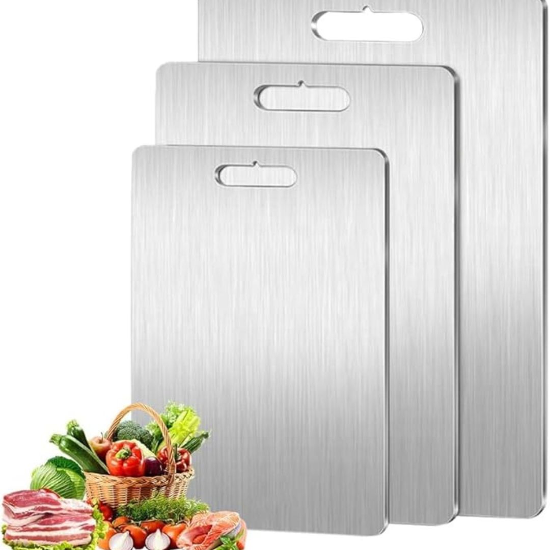 TitanPro – Tabla de cortar alemana de acero inoxidable higiénica y duradera – cocina
