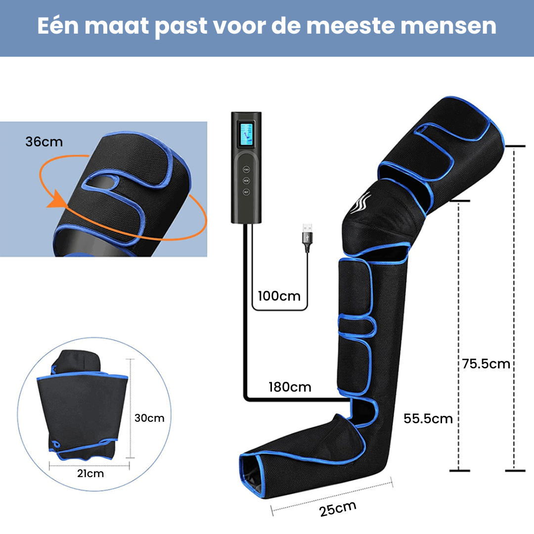 Virelo – masaxe de pernas con presión de aire 360° con calor – para pernas activas