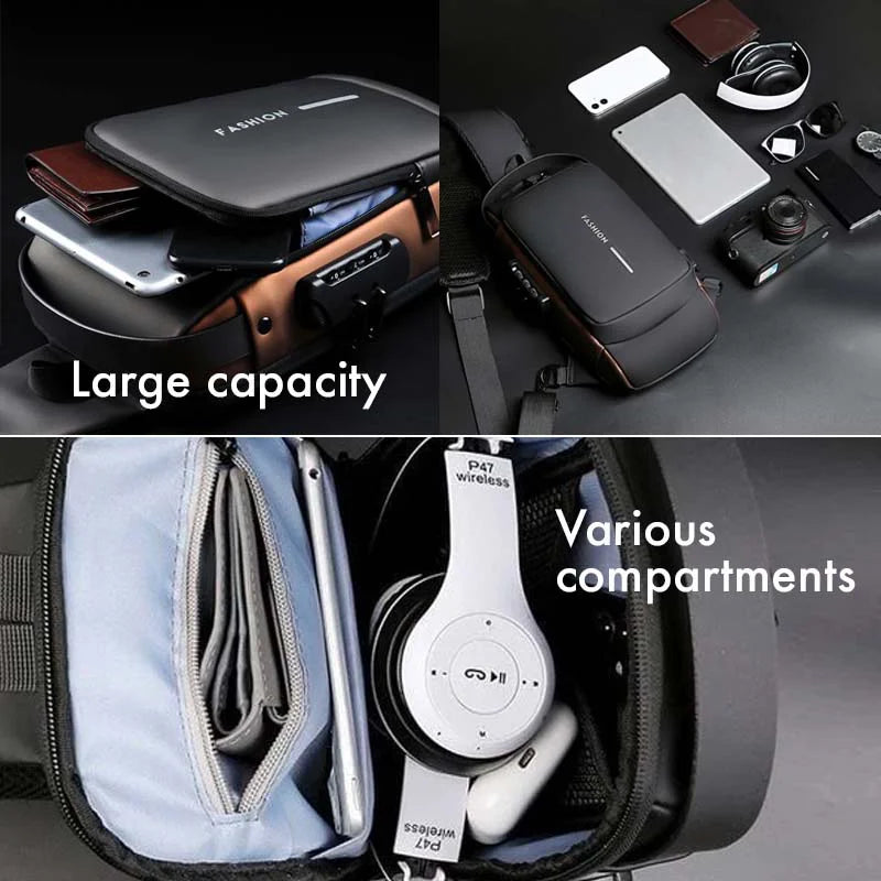 Revalki James | USB anti-theft shoulder bag for travel and sports